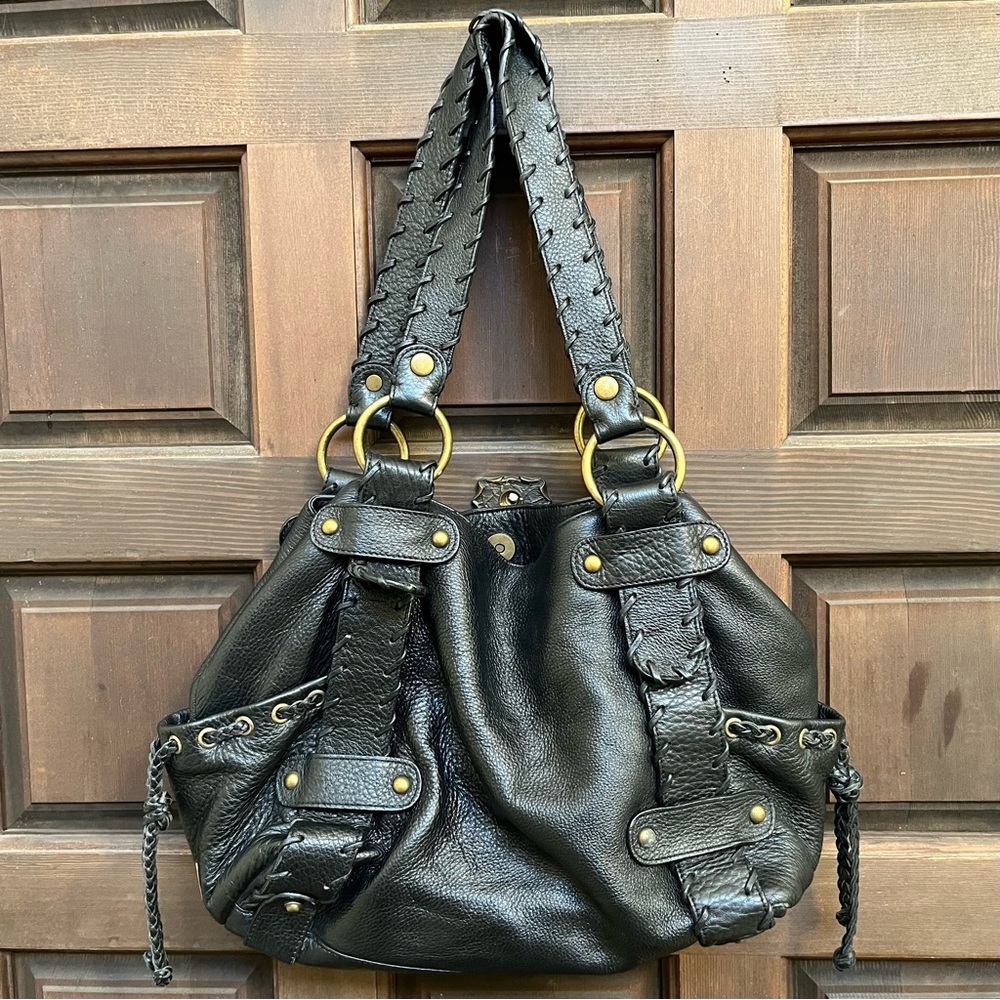 Kooba Sienna black leather tote bag